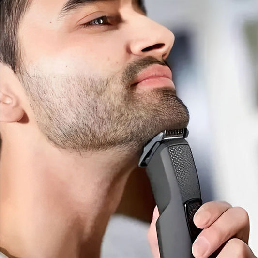 utilisation de la tondeuse barbe  sur le visage